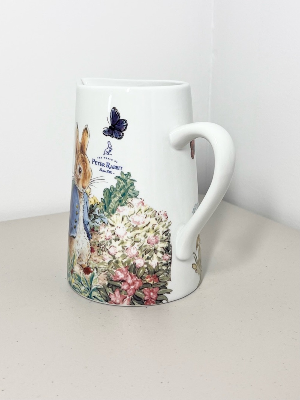 NEW Beatrix Potter Peter Rabbit Ceramic Pitcher 6.5” - Picture 3 of 7
